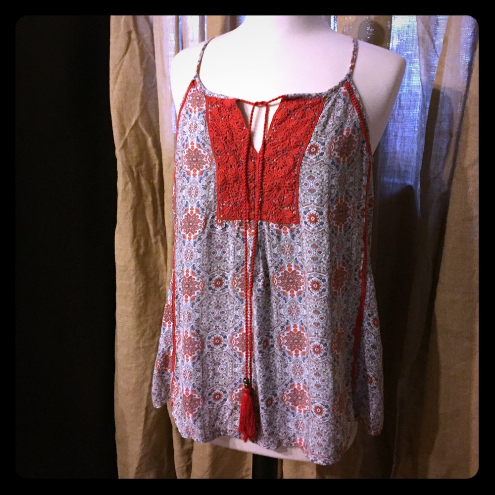 Everyday spaghetti strap top with tassel detail